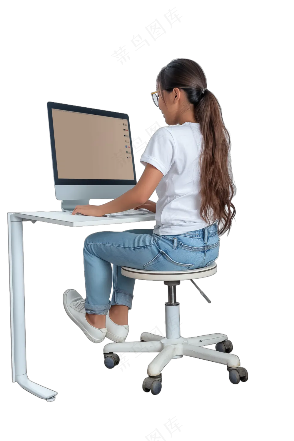 png免抠计算机笔记本人物