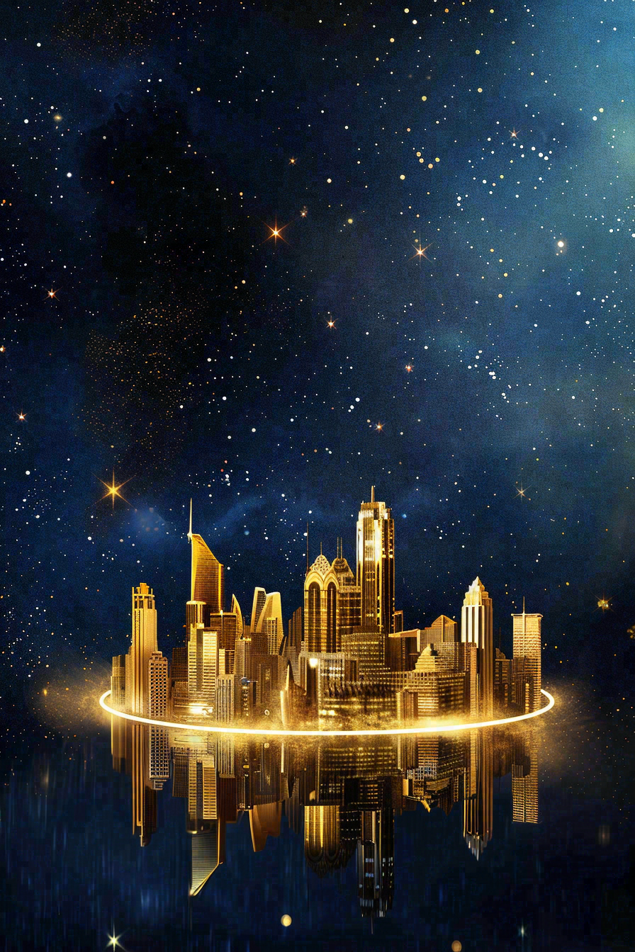 地产楼盘城市剪影背景