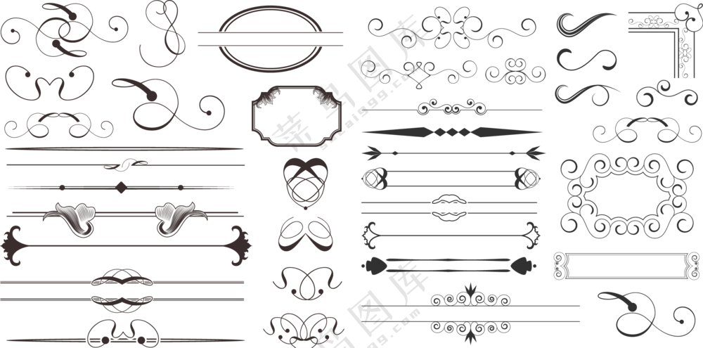 图案边框与装饰适用分隔线免抠素材