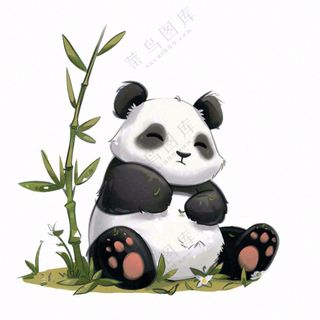 大熊猫国宝动物卡通可爱免抠