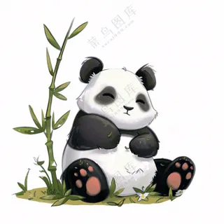 大熊猫国宝动物卡通可爱免抠