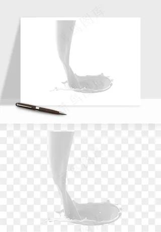 飞溅的牛奶牛奶杯元素png免抠