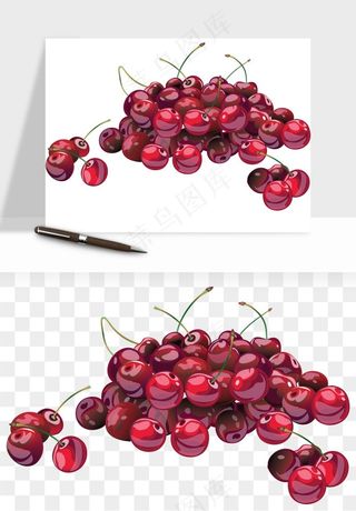 樱桃车厘子水果png免抠