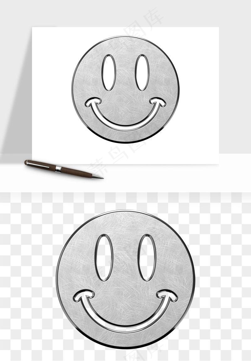 立体潮流金属质感小装饰png免抠