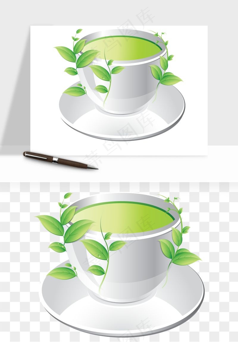 清新绿茶png免抠