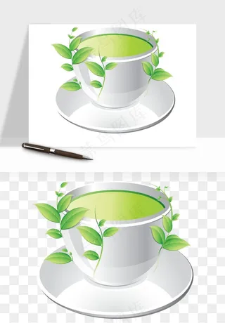 清新绿茶png免抠