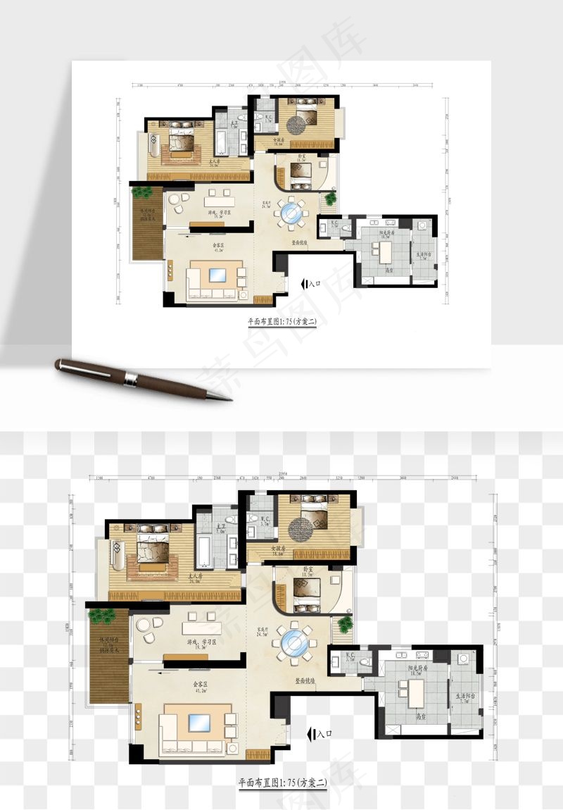 楼盘户型建筑图png免抠