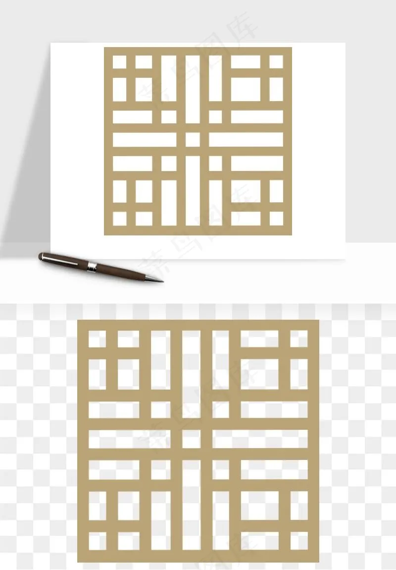 中式镂空古典图案png免抠