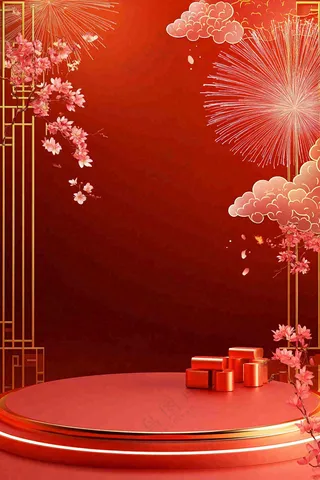 年货节促销电商背景