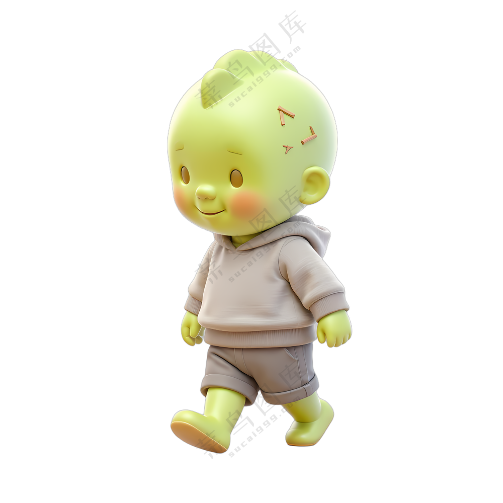 一个卡通形象的小男孩