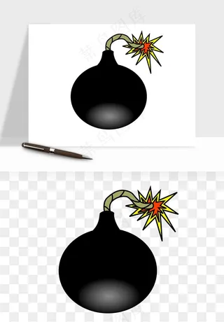卡通地雷炸弹png免抠