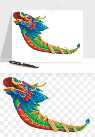 赛龙舟粽子船端午节png免抠