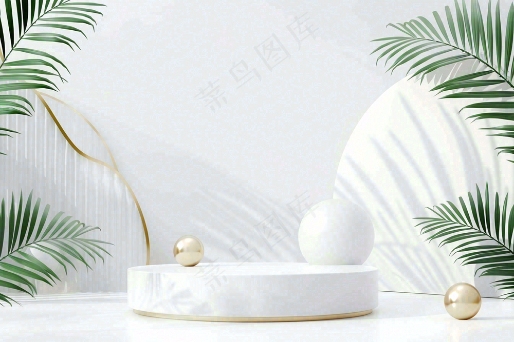 美妆护肤3d展台清新背景