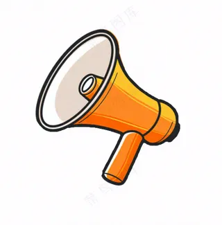 卡通小喇叭插画免抠