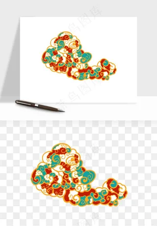 国潮敦煌云纹祥云云彩png免抠