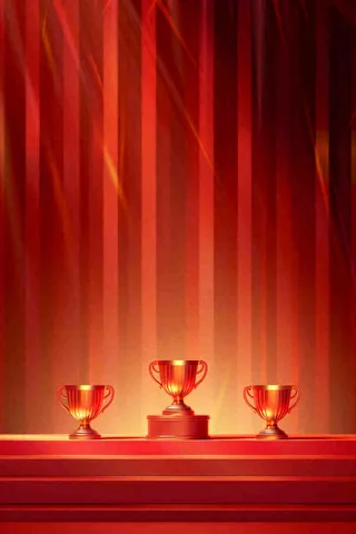 销量冠军销售红色大气奖杯背景