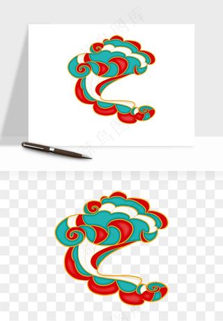 国潮敦煌云纹祥云云彩png免抠