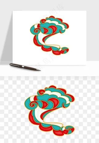 国潮敦煌云纹祥云云彩png免抠