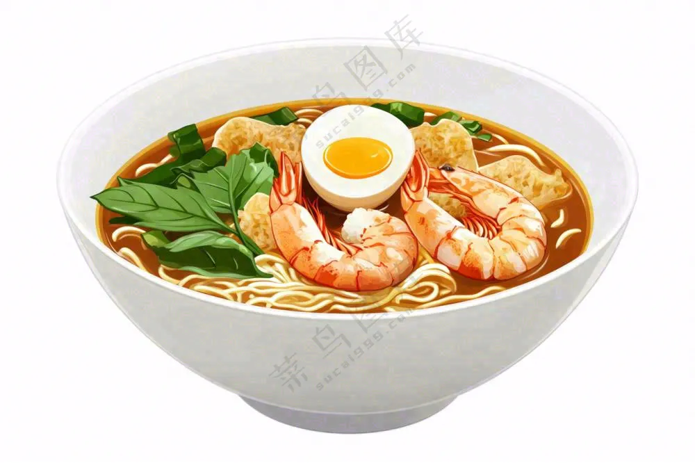 海鲜面插画免抠