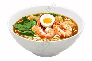 海鲜面插画免抠