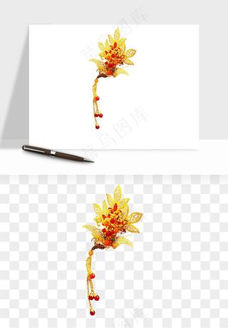 古风发簪头饰配饰png免抠