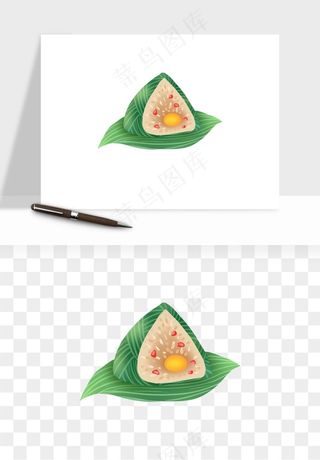 国潮粽子手绘肉粽png免抠