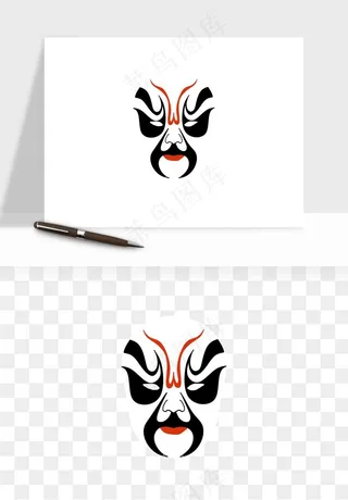 手绘戏剧脸谱卡通面具png免抠