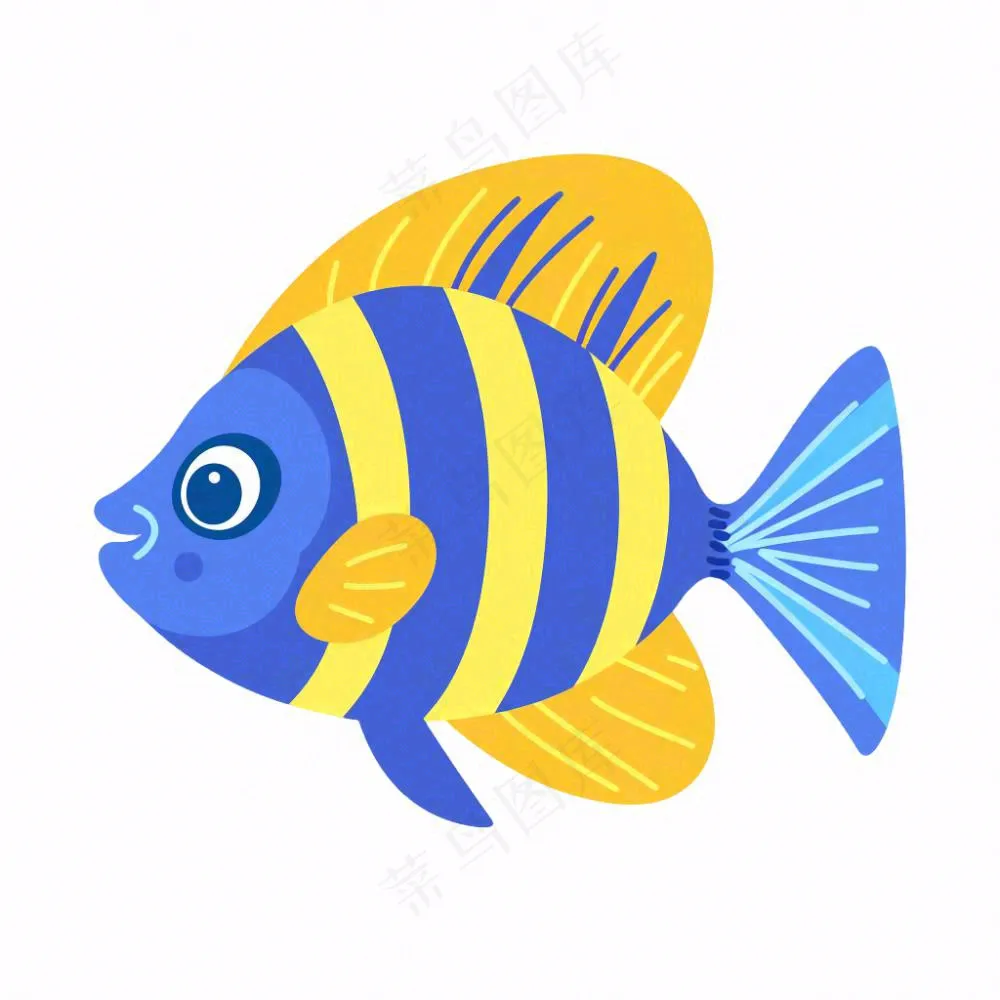 海洋鱼类海鲜卡通插画免抠