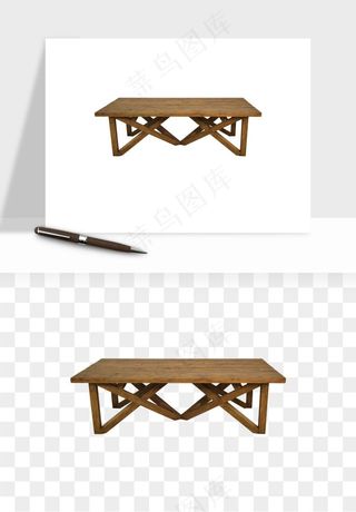 老式木桌木椅木凳png免抠