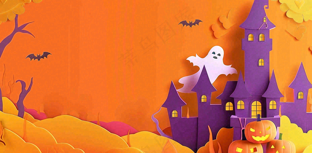 万圣节南瓜灯捣蛋恐怖背景