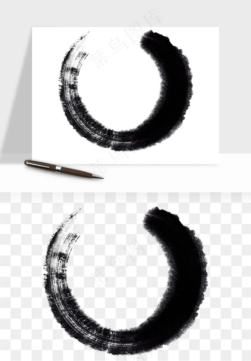 墨迹水墨圆圈圆环边框