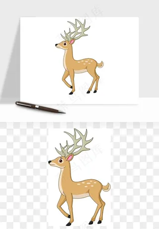 梅花鹿小鹿矢量