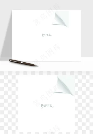 白纸卷边角翻页效果png免抠