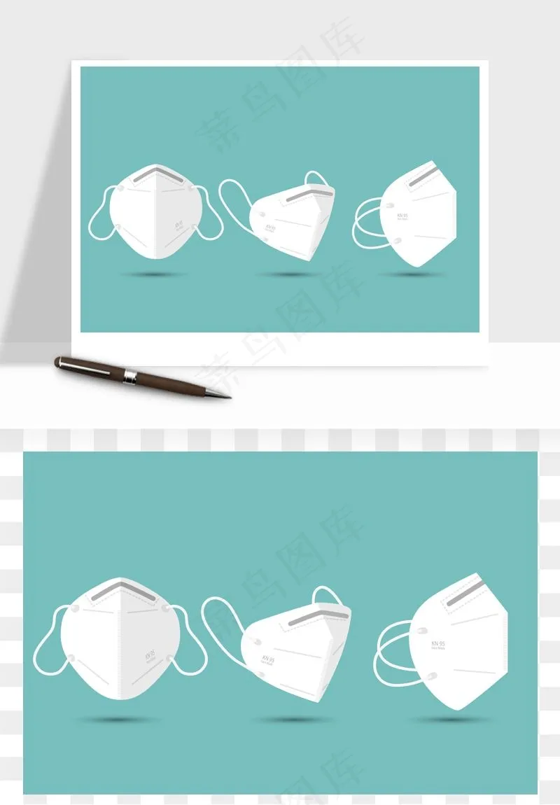 口罩手绘矢量png免抠