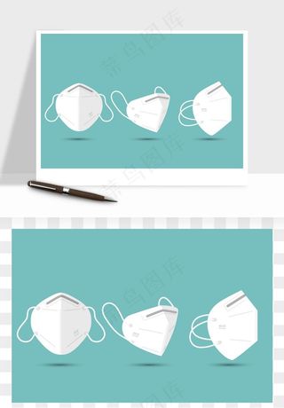 口罩手绘矢量png免抠