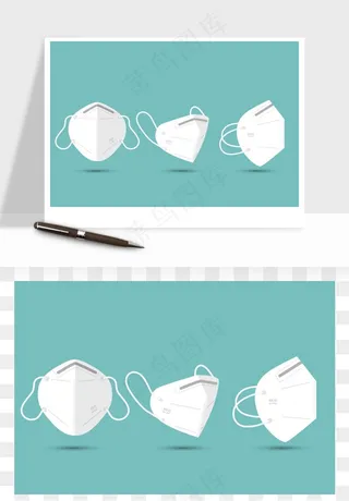 口罩手绘矢量png免抠