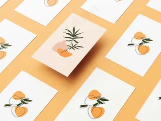 彩色暖色卡片展示样机