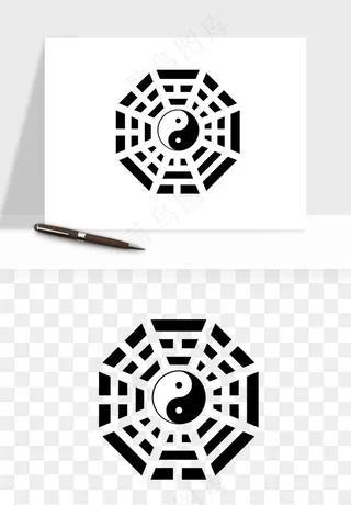 八卦太极阴阳风水png免抠