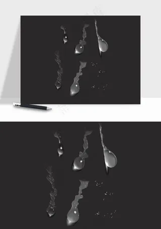 雨水雨滴水珠下雨元素png免抠