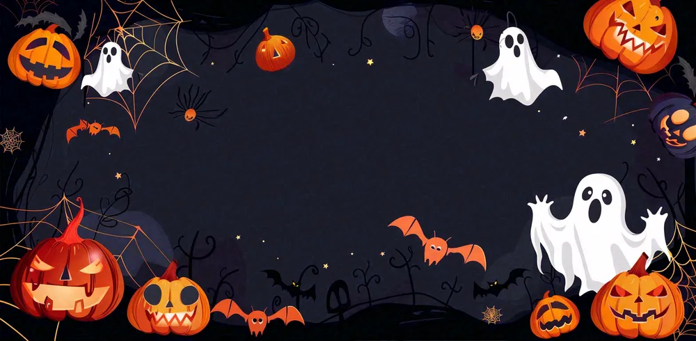 万圣节南瓜灯捣蛋恐怖背景