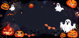 万圣节南瓜灯捣蛋恐怖背景