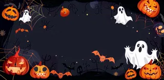 万圣节南瓜灯捣蛋恐怖背景