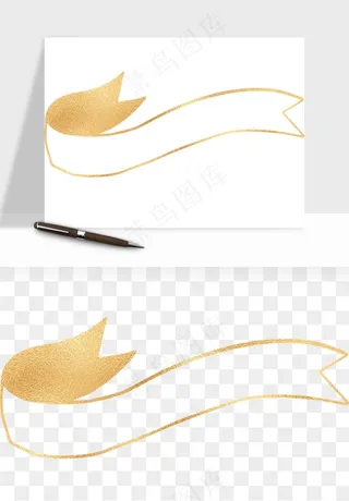 金色植物花环边框png免抠