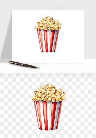 爆米花小吃png免抠
