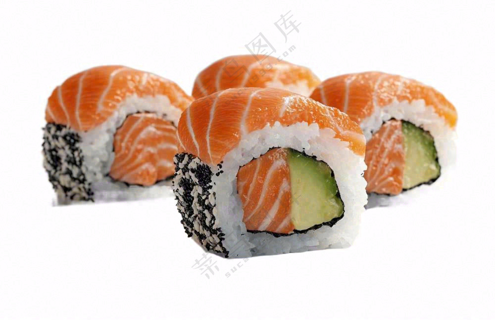 寿司三文鱼食物摄影图免抠