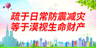 疏于日常防震减灾防灾减灾展板海报