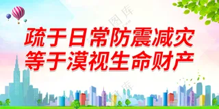 疏于日常防震减灾防灾减灾展板海报
