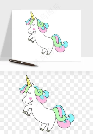 卡通独角兽天马飞马png免抠