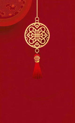 红色新年春节中国结喜庆元旦背景