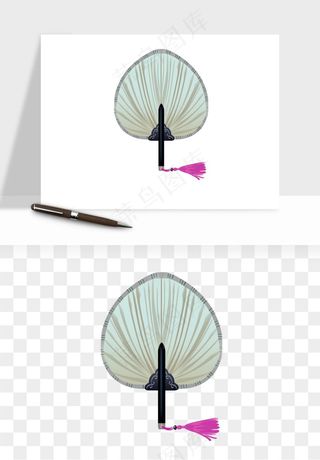 古风扇子元素png免抠